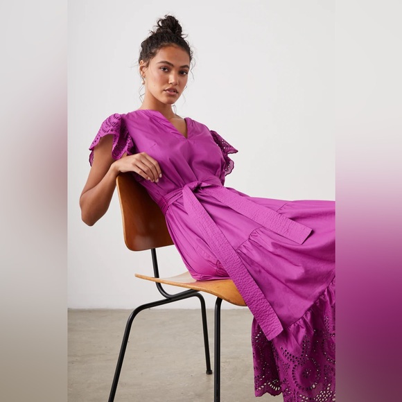 Rails Gia Belted Midi Dress in Berry Purple - Picture 5 of 13
